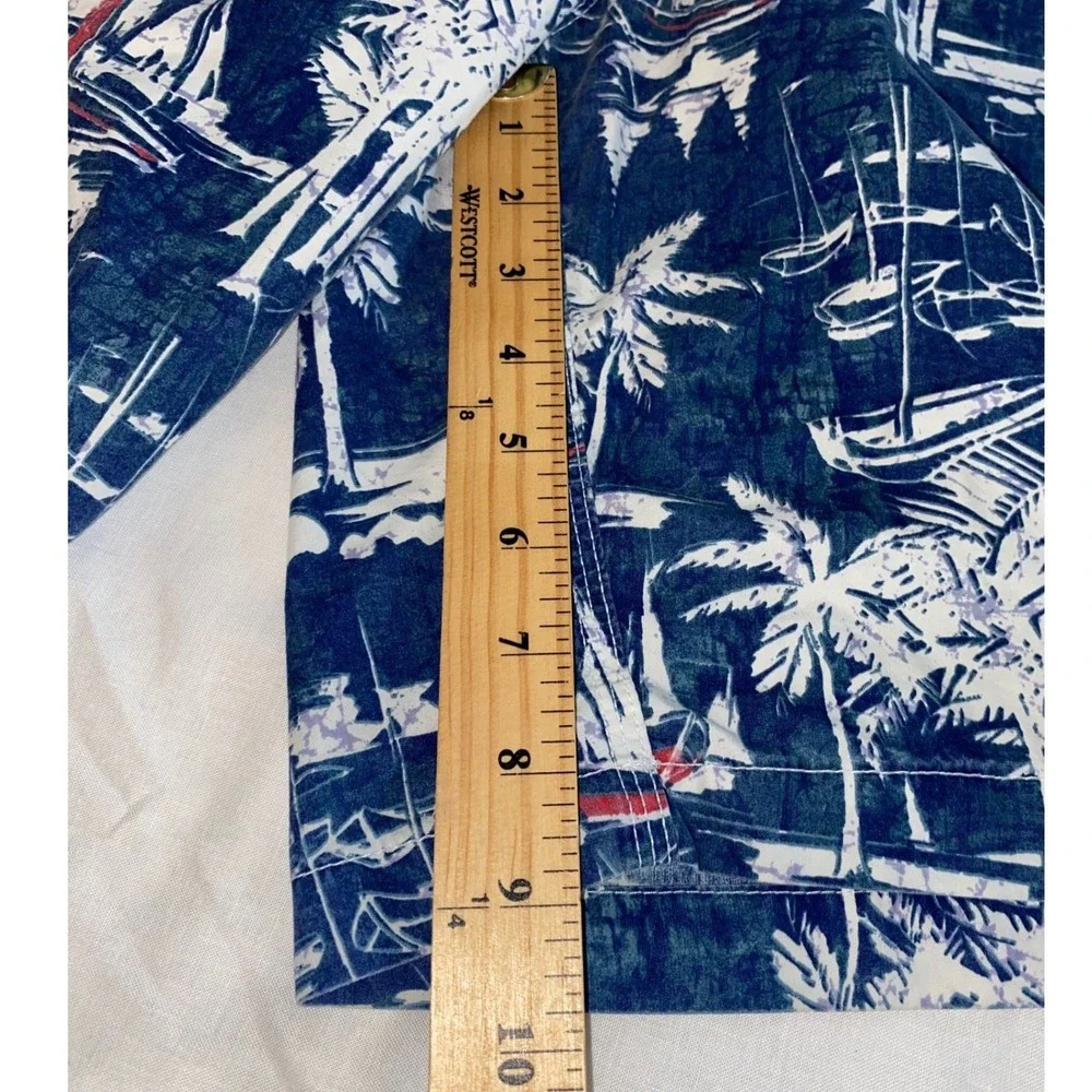 Sperry Board Shorts Mens 32 Blue Red Nautical Sailboat‎ Palm Tree Swim Trunks